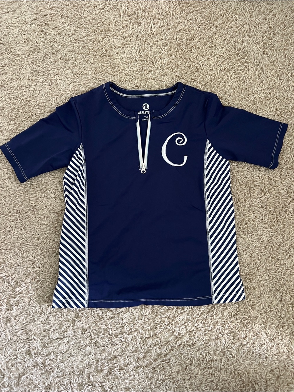 Navy Kids Rash Guard Swim Shirt (M)